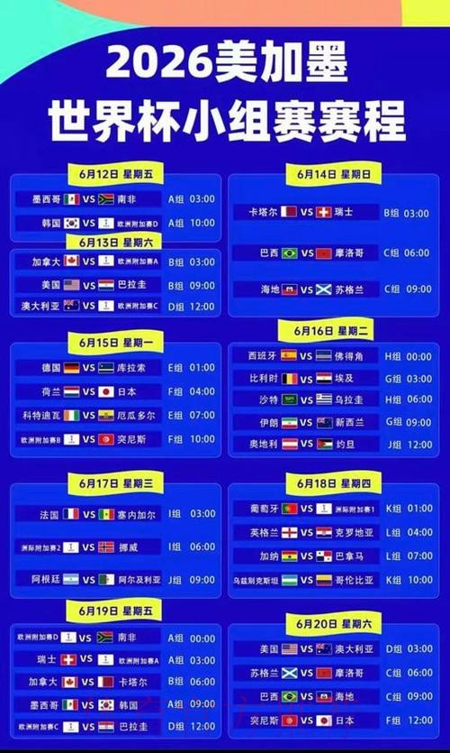 2026美加墨世界杯免费观看中国时间